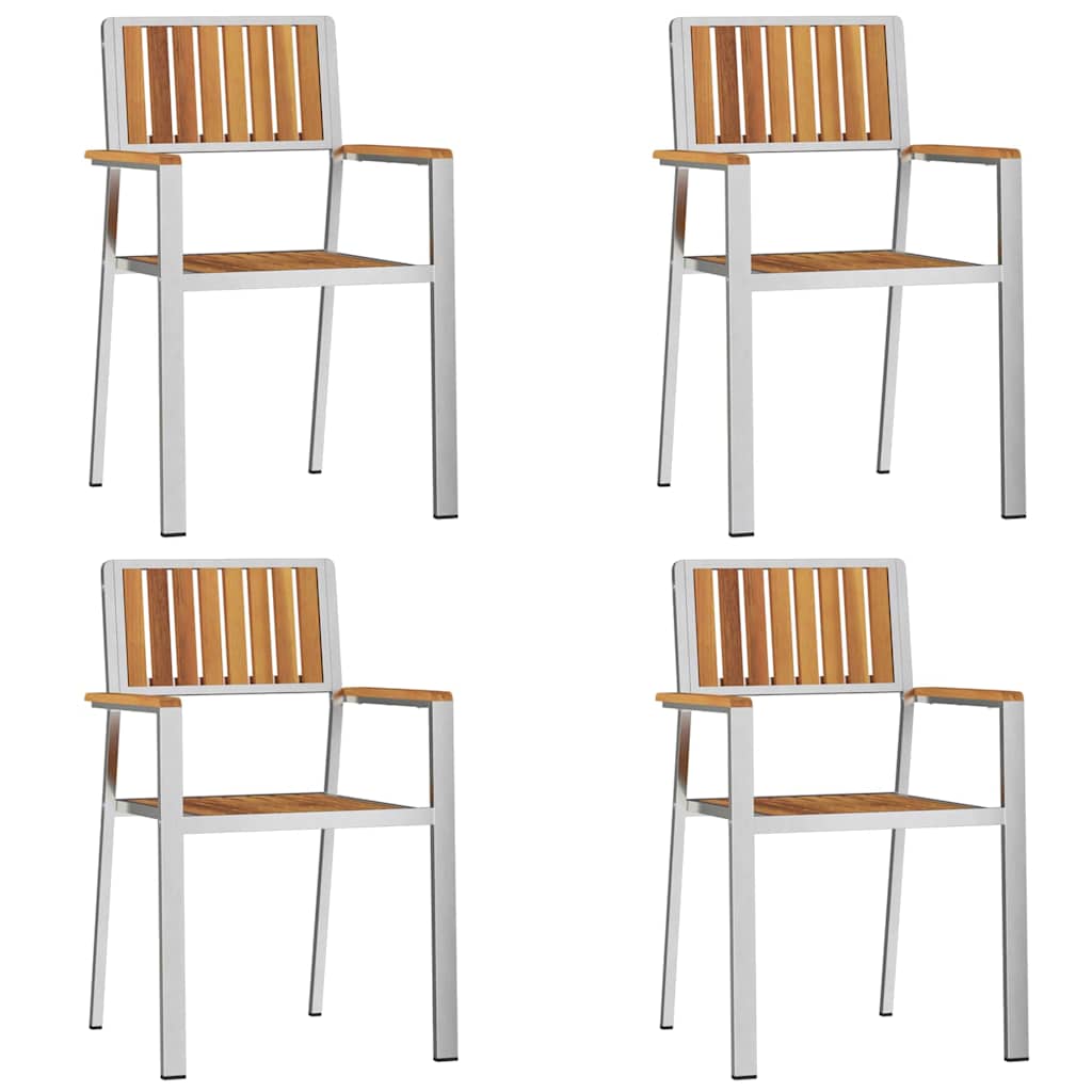vidaXL Gartenstuhl 4 pcs Braun 56 x 54,5 x 87 cm Massivholz Akazie