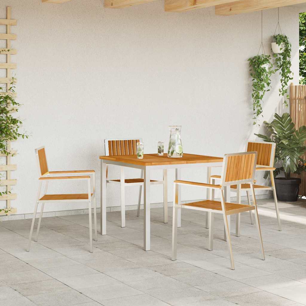vidaXL Gartenstuhl 4 pcs Braun 56 x 54,5 x 87 cm Massivholz Teak
