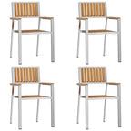 vidaXL Gartenstuhl 4 pcs Braun 56 x 54,5 x 87 cm Massivholz Teak