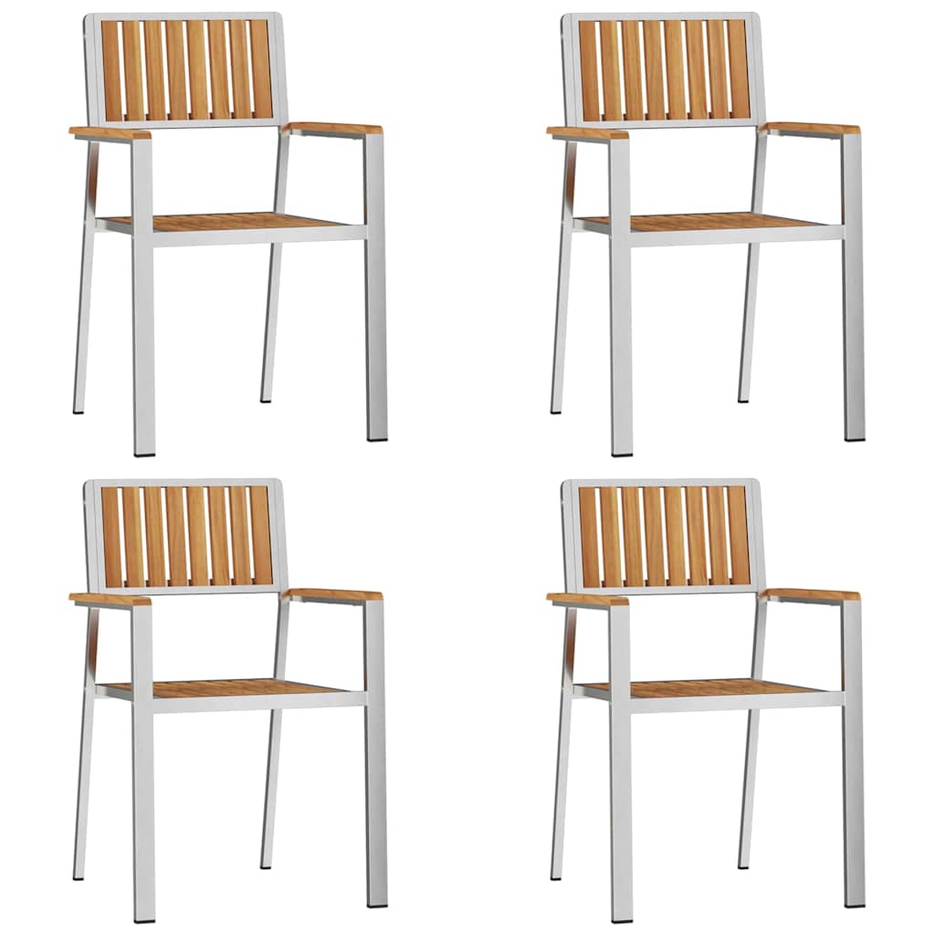 vidaXL Gartenstuhl 4 pcs Braun 56 x 54,5 x 87 cm Massivholz Teak