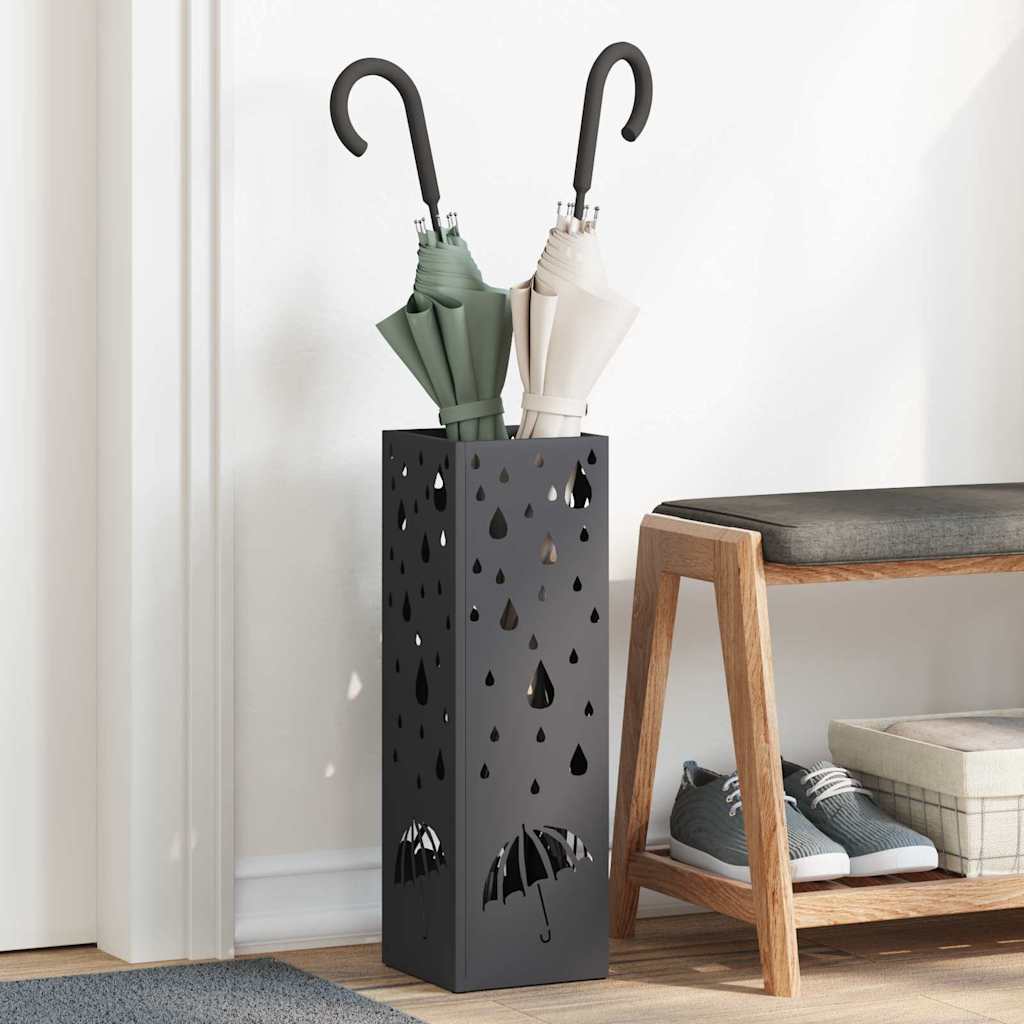 vidaXL Sonnenschirmhalter Schwarz 15,5 x 15,5 x 49 cm Metall