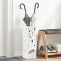 vidaXL Sonnenschirmhalter mit Speicher Weiß 15,5 x 15,5 x 49 cm Metall