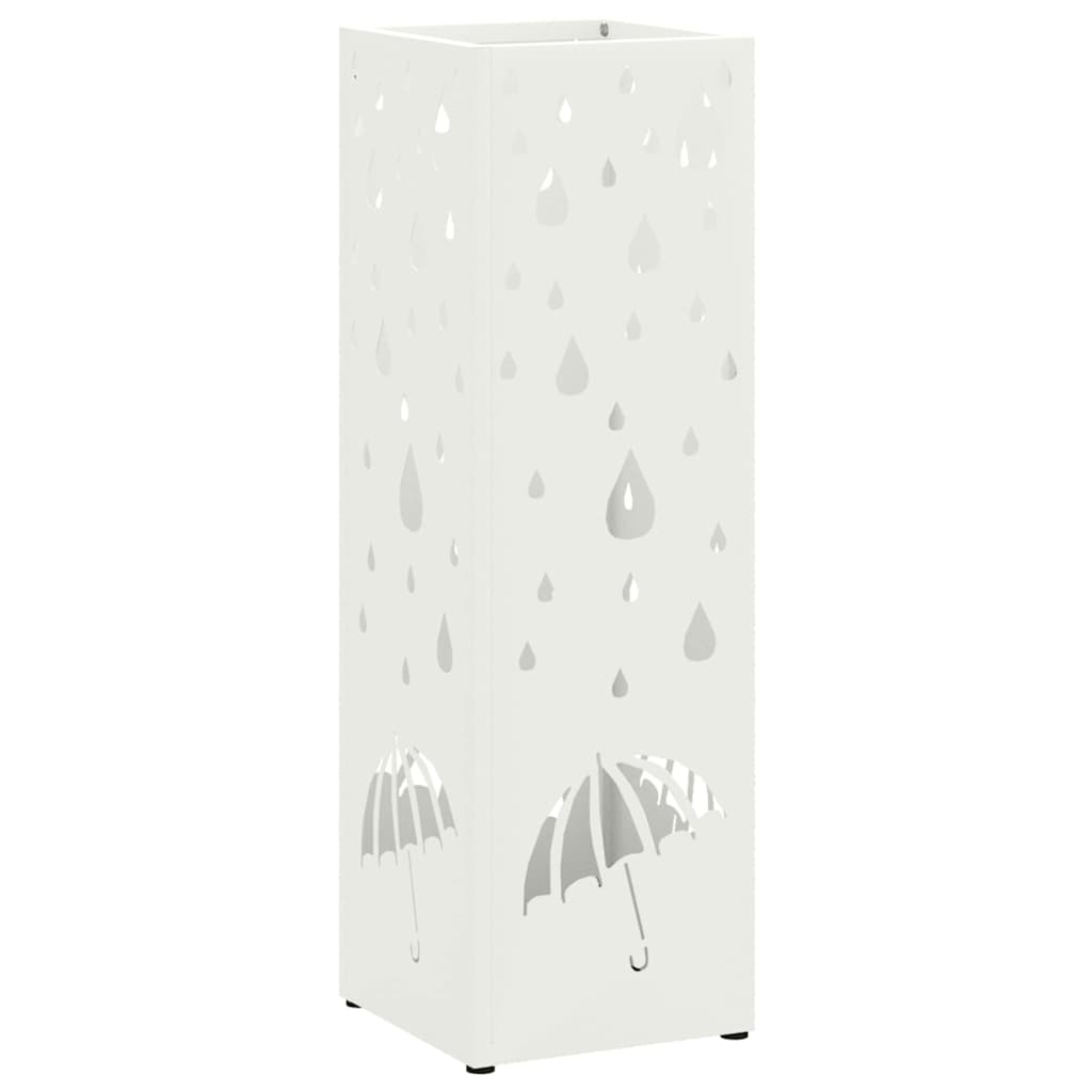 vidaXL Sonnenschirmhalter mit Speicher Weiß 15,5 x 15,5 x 49 cm Metall