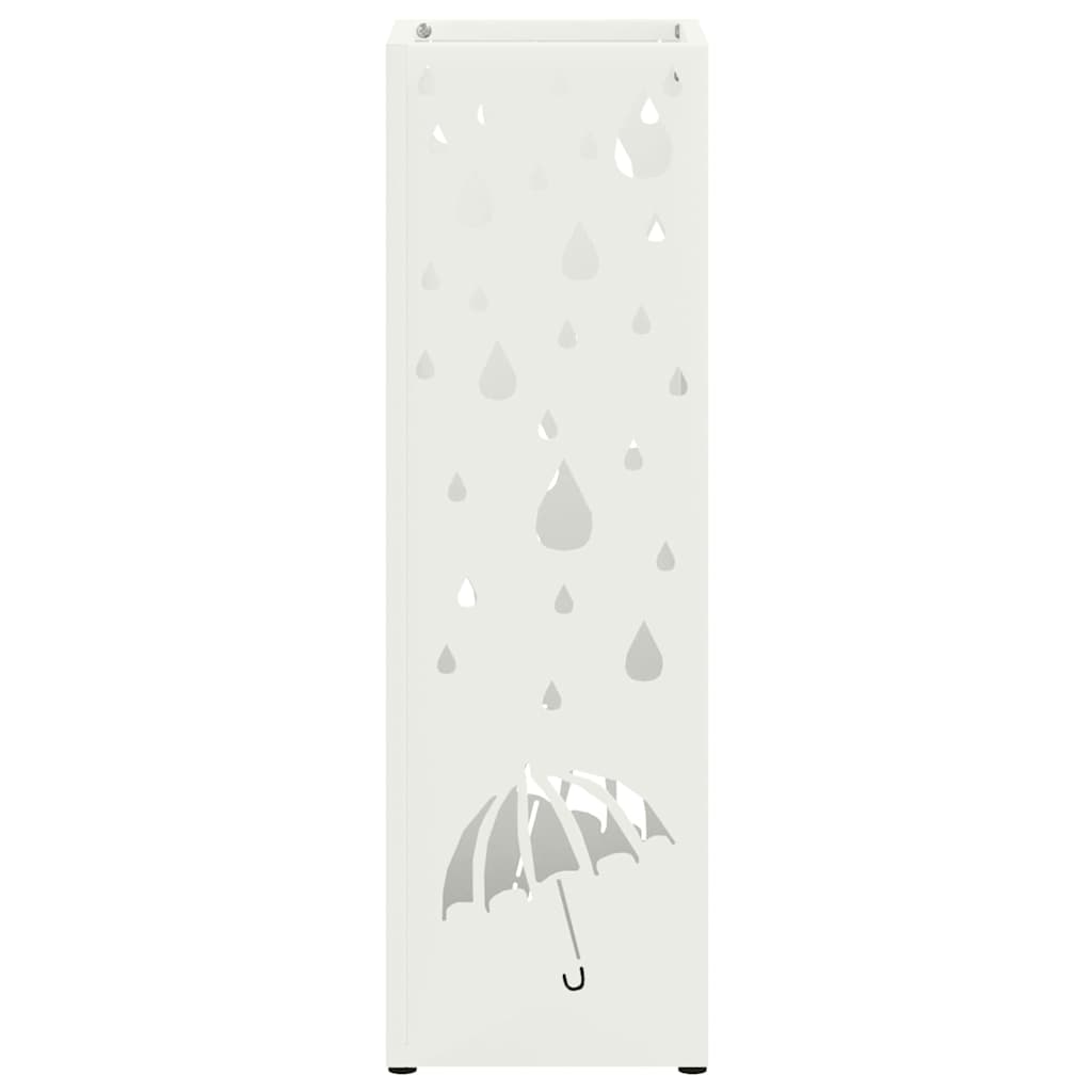 vidaXL Sonnenschirmhalter mit Speicher Weiß 15,5 x 15,5 x 49 cm Metall