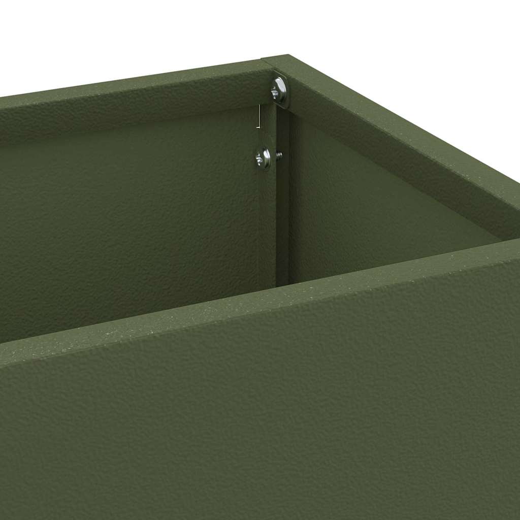 vidaXL Sonnenschirmhalter mit Speicher Oliv 15,5 x 15,5 x 49 cm Metall
