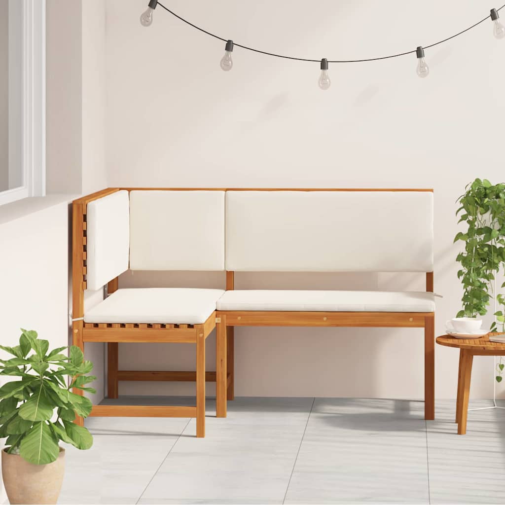 vidaXL Gartenstuhl mit Kissen Braun 140 x 100 x 91cm Massivholz Akazie