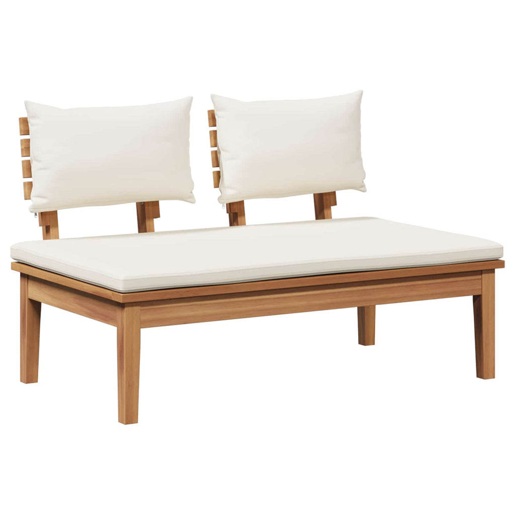vidaXL Gartenbank und Tischset 2 pcs Creme und Braun Massivholz Teak