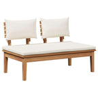 vidaXL Gartenbank und Tischset 2 pcs Creme und Braun Massivholz Teak