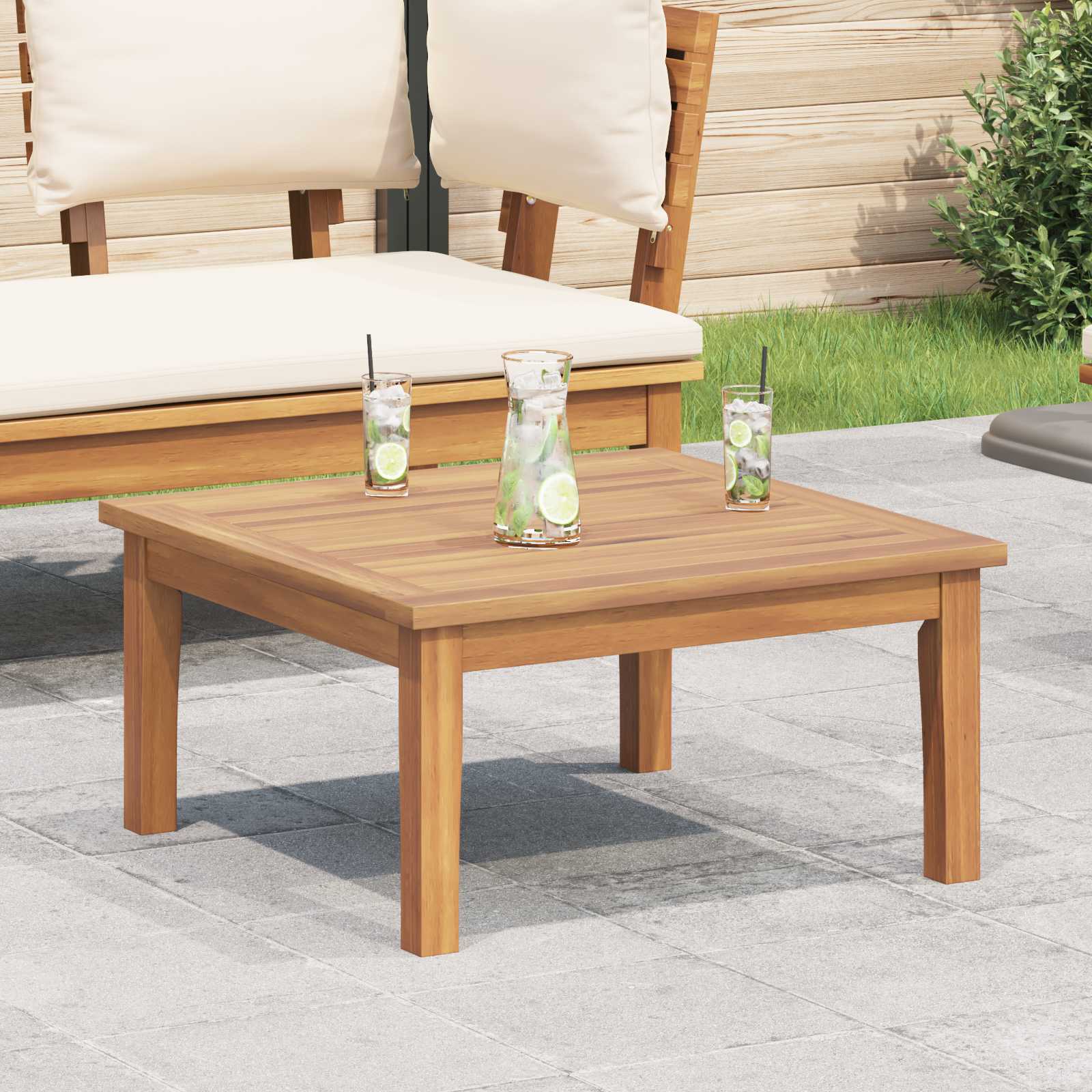 vidaXL Gartentisch Braun Massivholz Teak