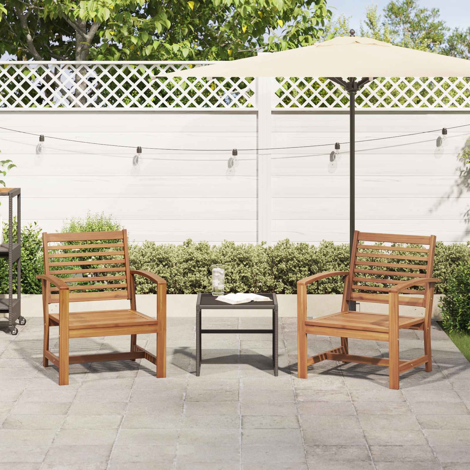 vidaXL Stuhl 2 Stück Braun 65 x 60 x 76,5 cm Massivholz Teak