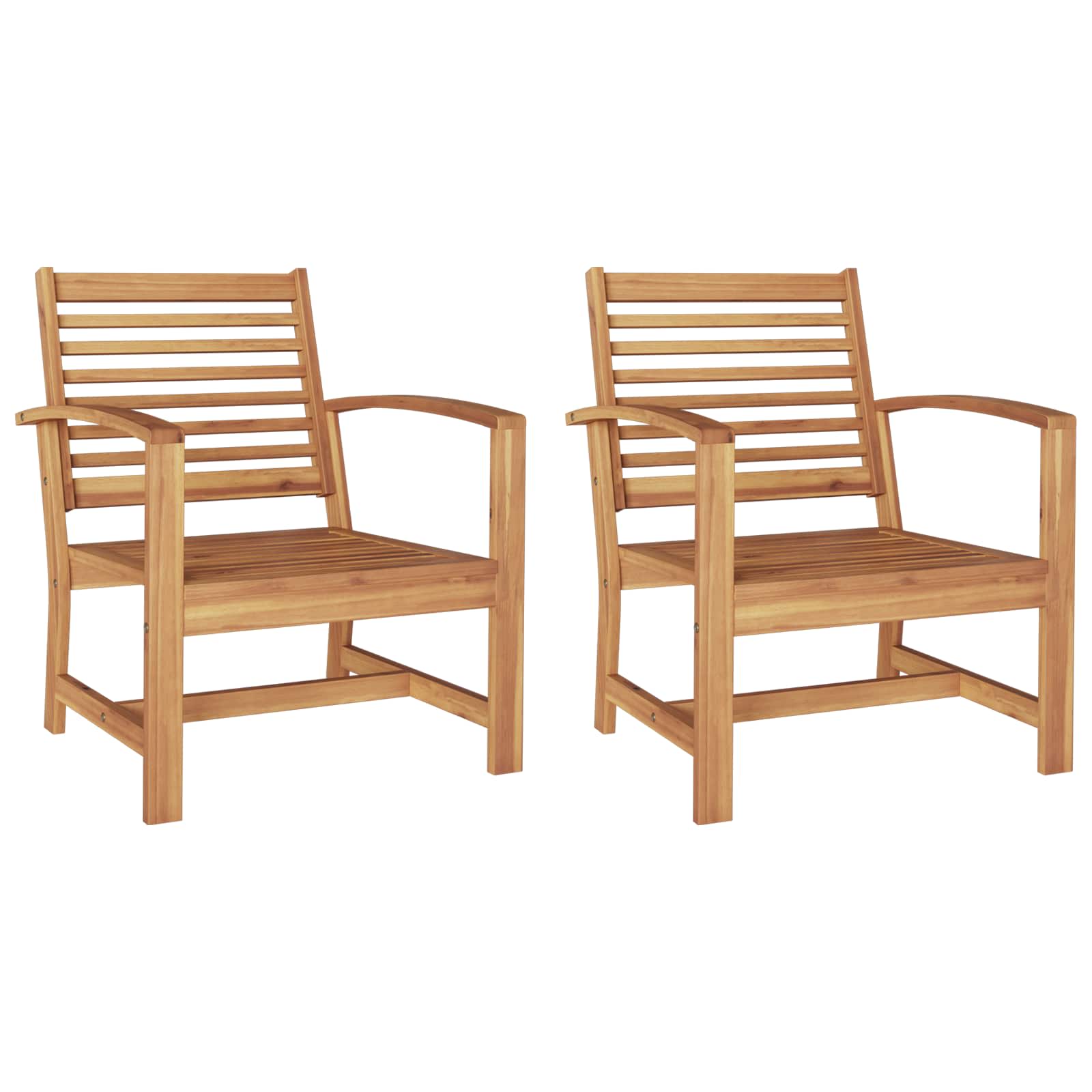 vidaXL Stuhl 2 Stück Braun 65 x 60 x 76,5 cm Massivholz Teak