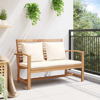 vidaXL Bank Braun und Creme 110 x 66 x 76 cm Massivholz Teak
