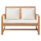 vidaXL Bank Braun und Creme 110 x 66 x 76 cm Massivholz Teak