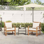 vidaXL Stuhl 2 Stück Braun und Creme 65 x 60 x 76,5 cm Massivholz Teak