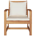vidaXL Stuhl 2 Stück Braun und Creme 65 x 60 x 76,5 cm Massivholz Teak