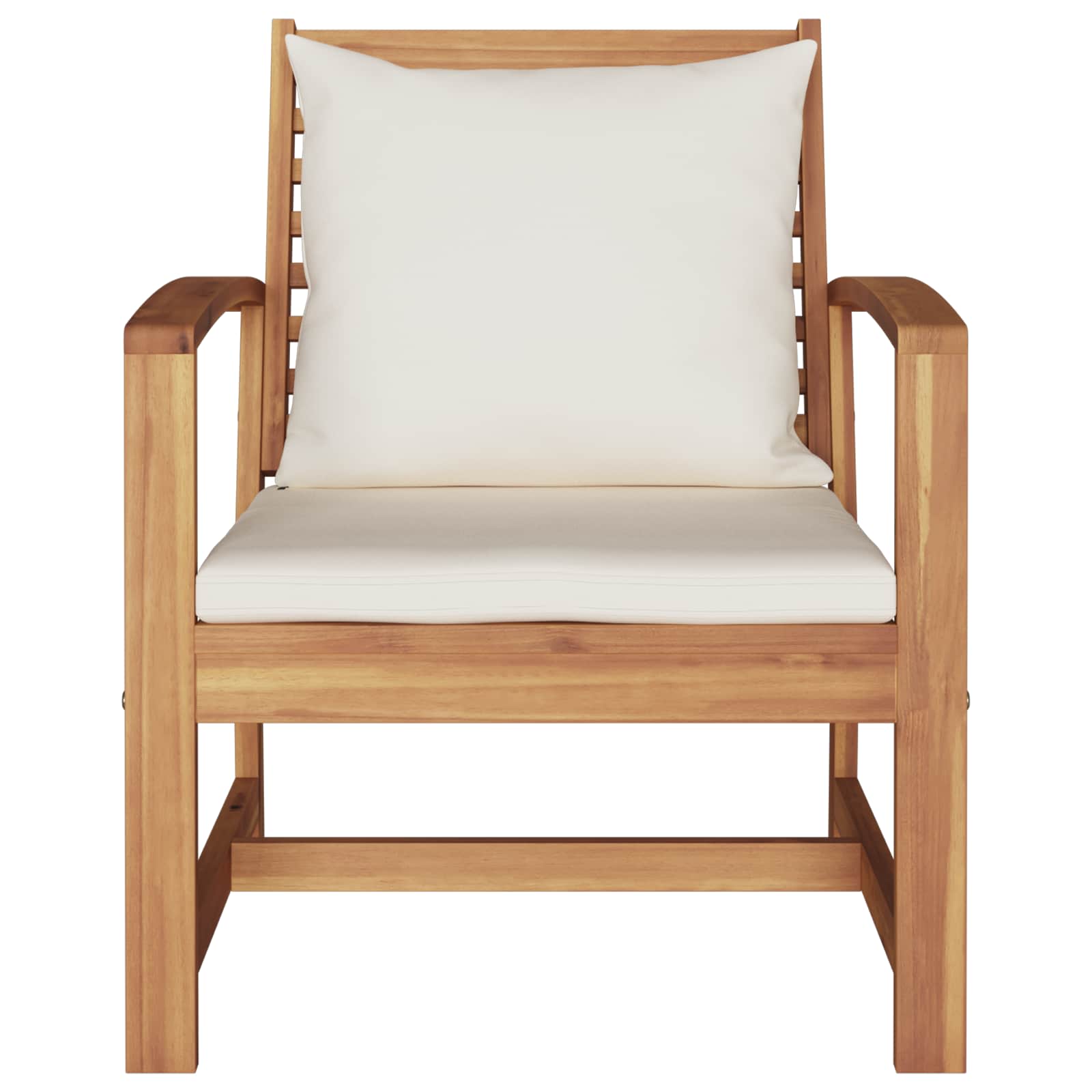 vidaXL Stuhl 2 Stück Braun und Creme 65 x 60 x 76,5 cm Massivholz Teak