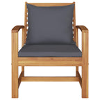 vidaXL Stuhl mit Kissen 2 Stück Braun und Dunkelgrau 65 x 60 x 76,5 cm