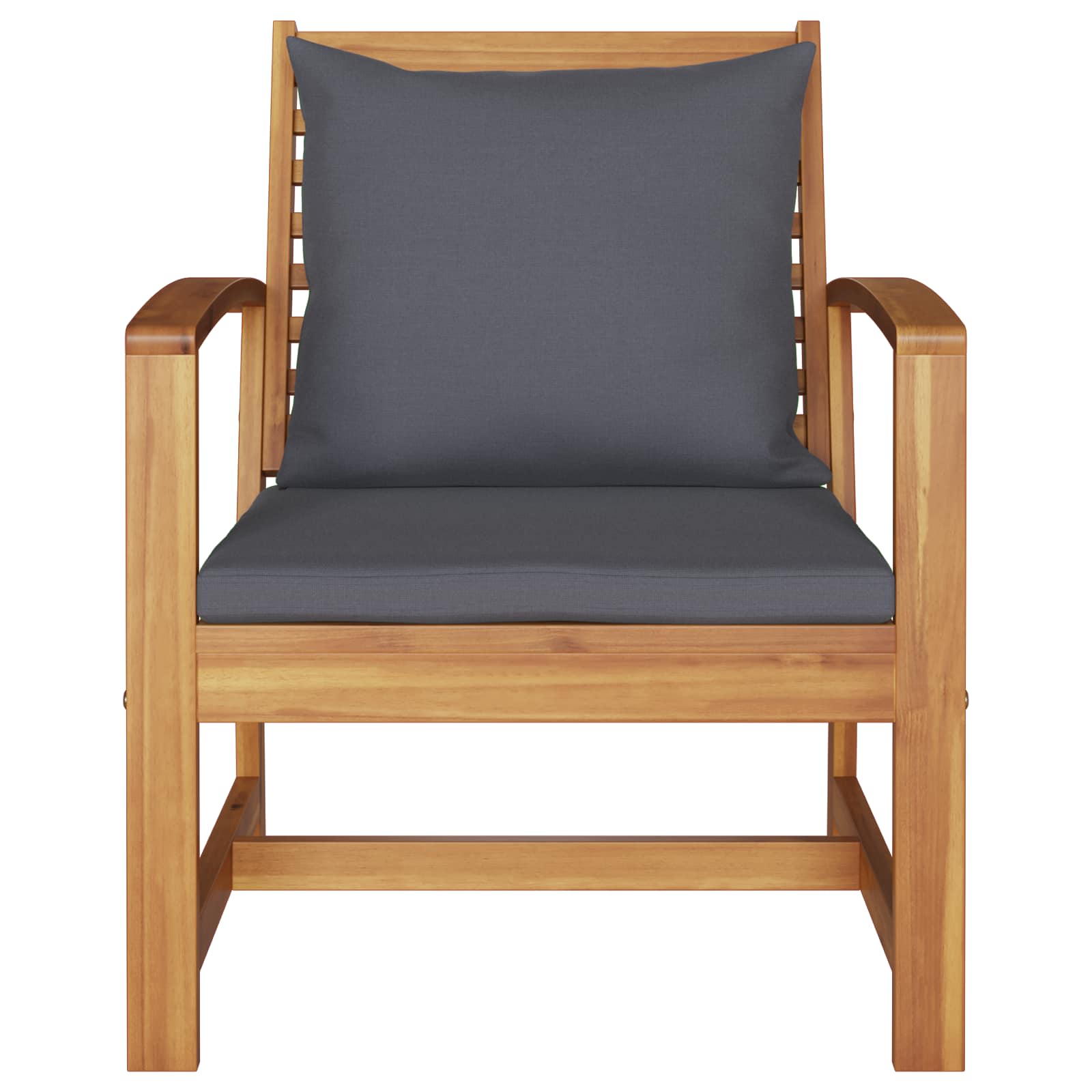 vidaXL Stuhl mit Kissen 2 Stück Braun und Dunkelgrau 65 x 60 x 76,5 cm