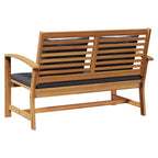 vidaXL Gartenbank- und Tischset mit Polster 2 Stück Massivholz Teak