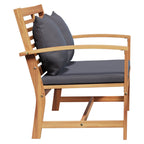 vidaXL Gartenbank- und Tischset mit Polster 2 Stück Massivholz Teak