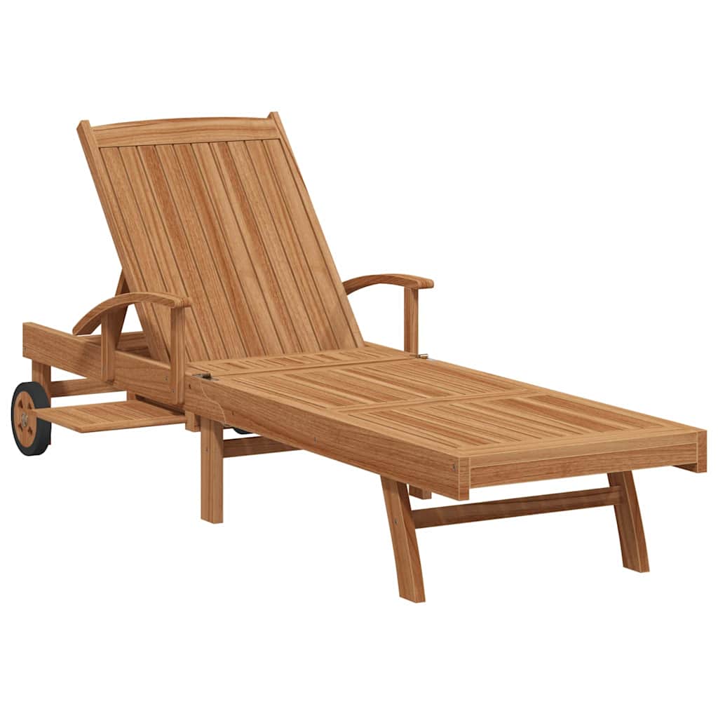 vidaXL Sonnenliege mit Kissen Braun 195 x 59 x 78,5 cm Massivholz Teak