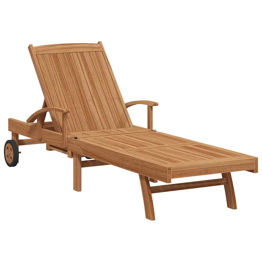 vidaXL Sonnenliege mit Kissen Braun 195 x 59 x 78,5 cm Massivholz Teak