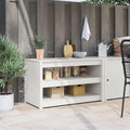 vidaXL Küchenschrank MEPPEL Weiß 106 x 55 x 64 cm Massives Kiefernholz