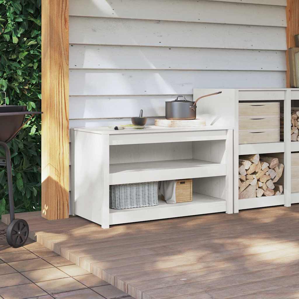 vidaXL Küchenschrank MEPPEL Weiß 106 x 55 x 64 cm Massives Kiefernholz