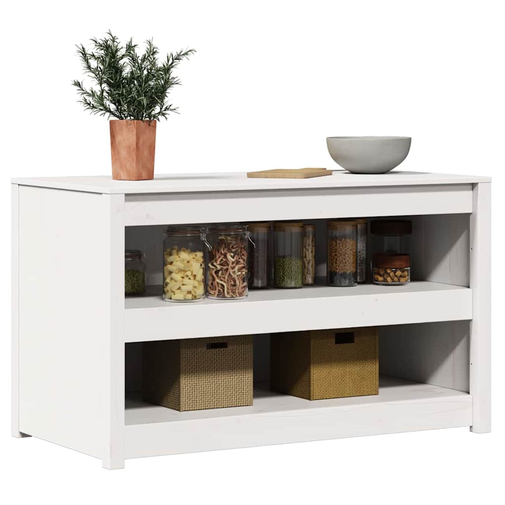 vidaXL Küchenschrank MEPPEL Weiß 106 x 55 x 64 cm Massives Kiefernholz