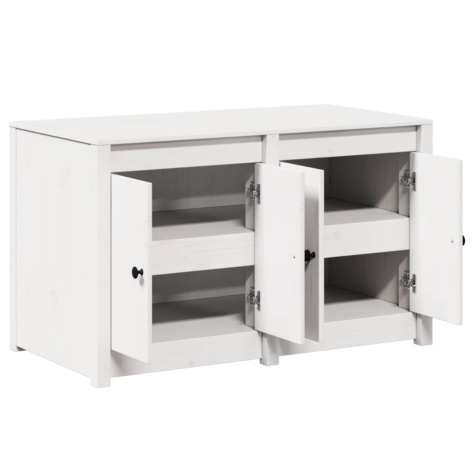 vidaXL Küchenschrank MEPPEL Weiß 106 x 55 x 64 cm Massivholz Kiefer