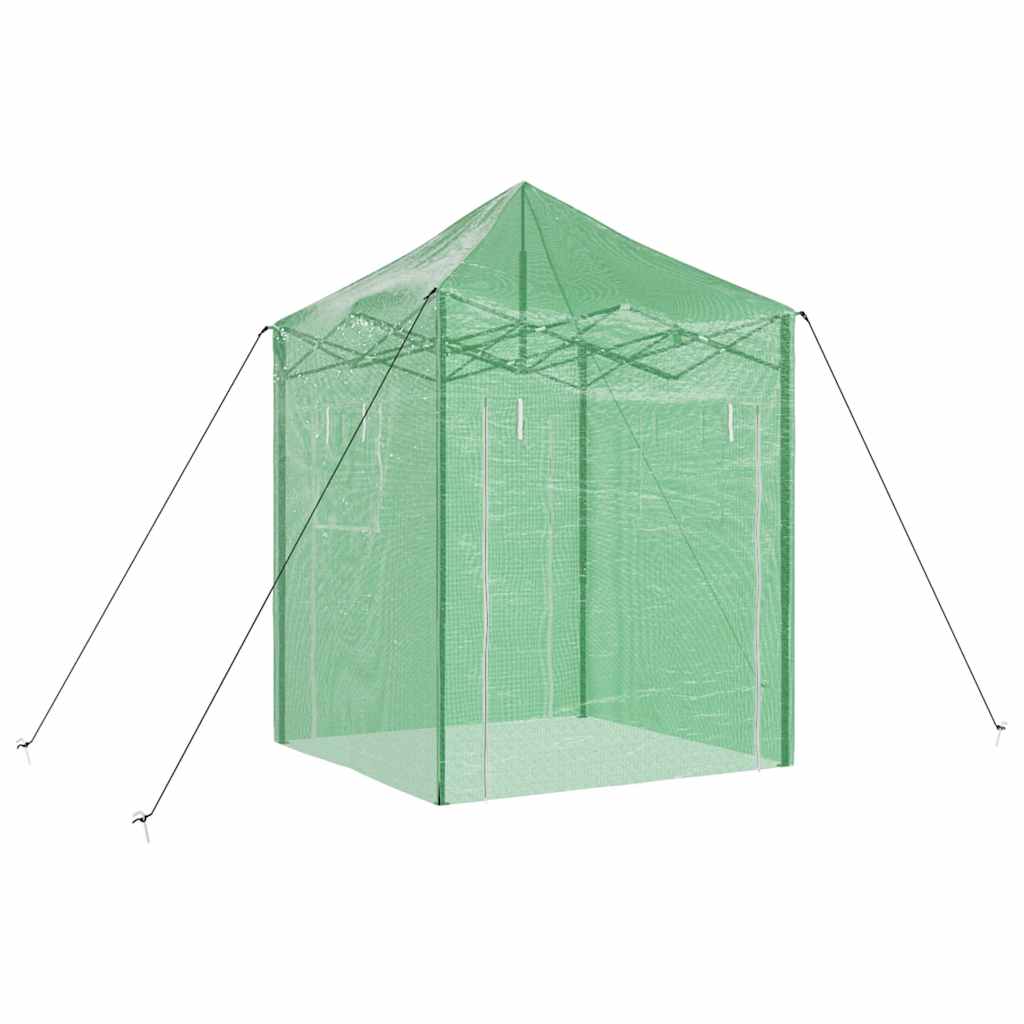 vidaXL Gewächshaus mit Pop-up-Rahmen Grün 200 x 200 x 300 cm Eisen