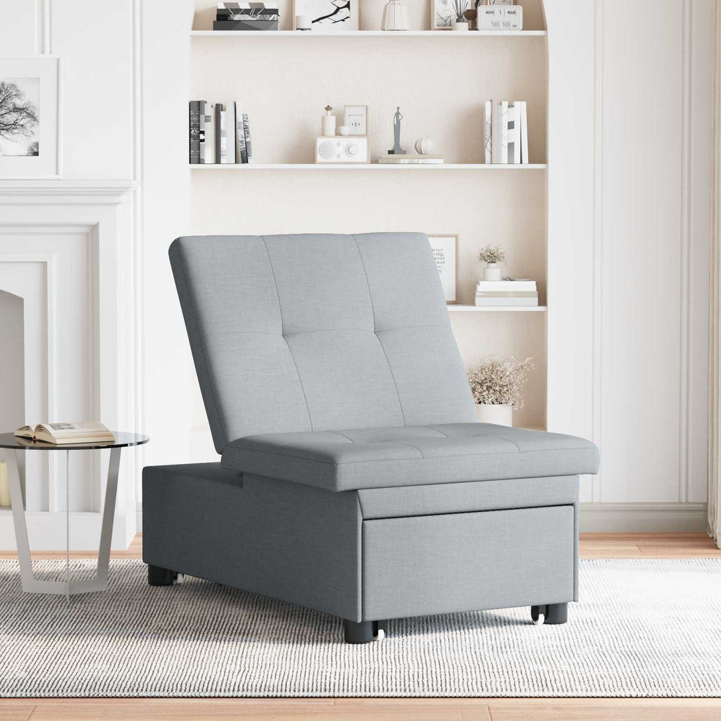 vidaXL Schlafsofa Ausziehbar Hellgrau 194 x 50 x 82 cm Stoff