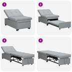 vidaXL Schlafsofa Ausziehbar Hellgrau 194 x 50 x 82 cm Stoff