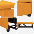 vidaXL Schlafsofa Ausziehbar Dunkelgelb 194 x 50 x 82 cm Stoff