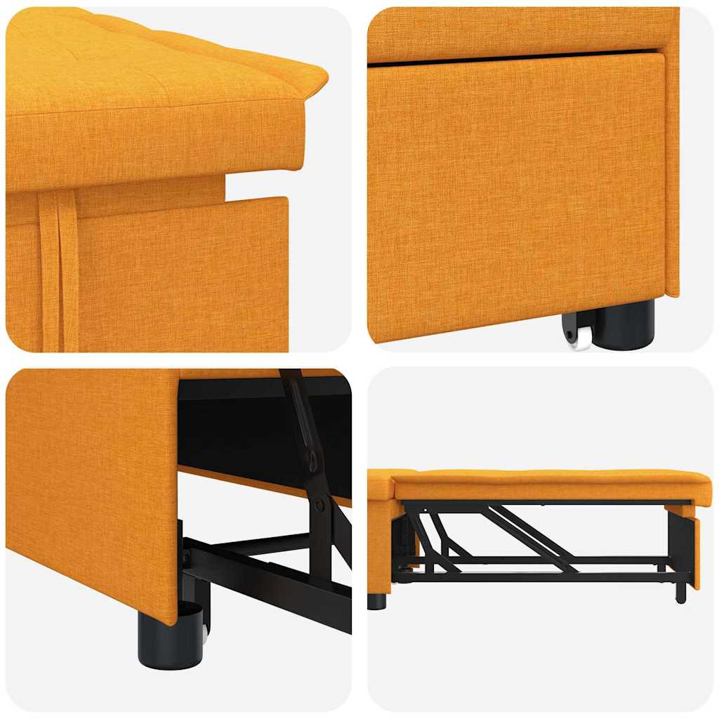 vidaXL Schlafsofa Ausziehbar Dunkelgelb 194 x 50 x 82 cm Stoff