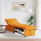 vidaXL Schlafsofa Ausziehbar Dunkelgelb 194 x 50 x 82 cm Stoff