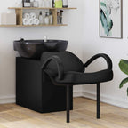 vidaXL Shampoo Stuhl Schwarz 136 x 60 x 92 cm PVC