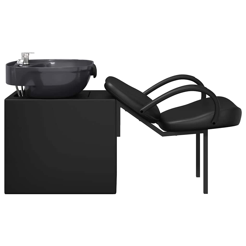 vidaXL Shampoo Stuhl Schwarz 136 x 60 x 92 cm PVC