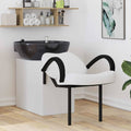 vidaXL Shampoo Stuhl Weiß und Schwarz 136 x 60 x 92 cm PVC