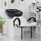 vidaXL Shampoo Stuhl Weiß und Schwarz 136 x 60 x 92 cm PVC