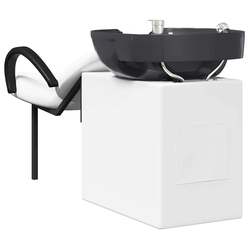 vidaXL Shampoo Stuhl Weiß und Schwarz 136 x 60 x 92 cm PVC