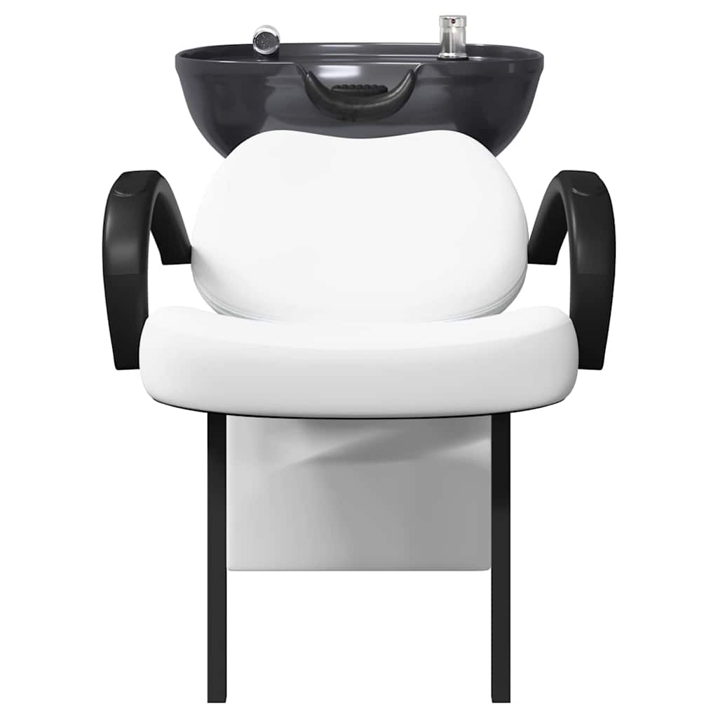 vidaXL Shampoo Stuhl Weiß und Schwarz 136 x 60 x 92 cm PVC