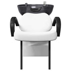 vidaXL Shampoo Stuhl Weiß und Schwarz 136 x 60 x 92 cm PVC