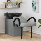 vidaXL Shampoo Stuhl Hellgrau und Schwarz 136 x 60 x 92 cm Stoff