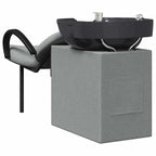 vidaXL Shampoo Stuhl Hellgrau und Schwarz 136 x 60 x 92 cm Stoff