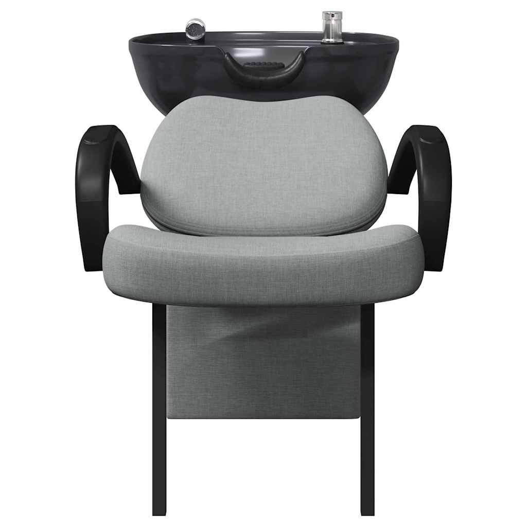 vidaXL Shampoo Stuhl Hellgrau und Schwarz 136 x 60 x 92 cm Stoff
