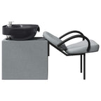 vidaXL Shampoo Stuhl Hellgrau und Schwarz 136 x 60 x 92 cm Stoff