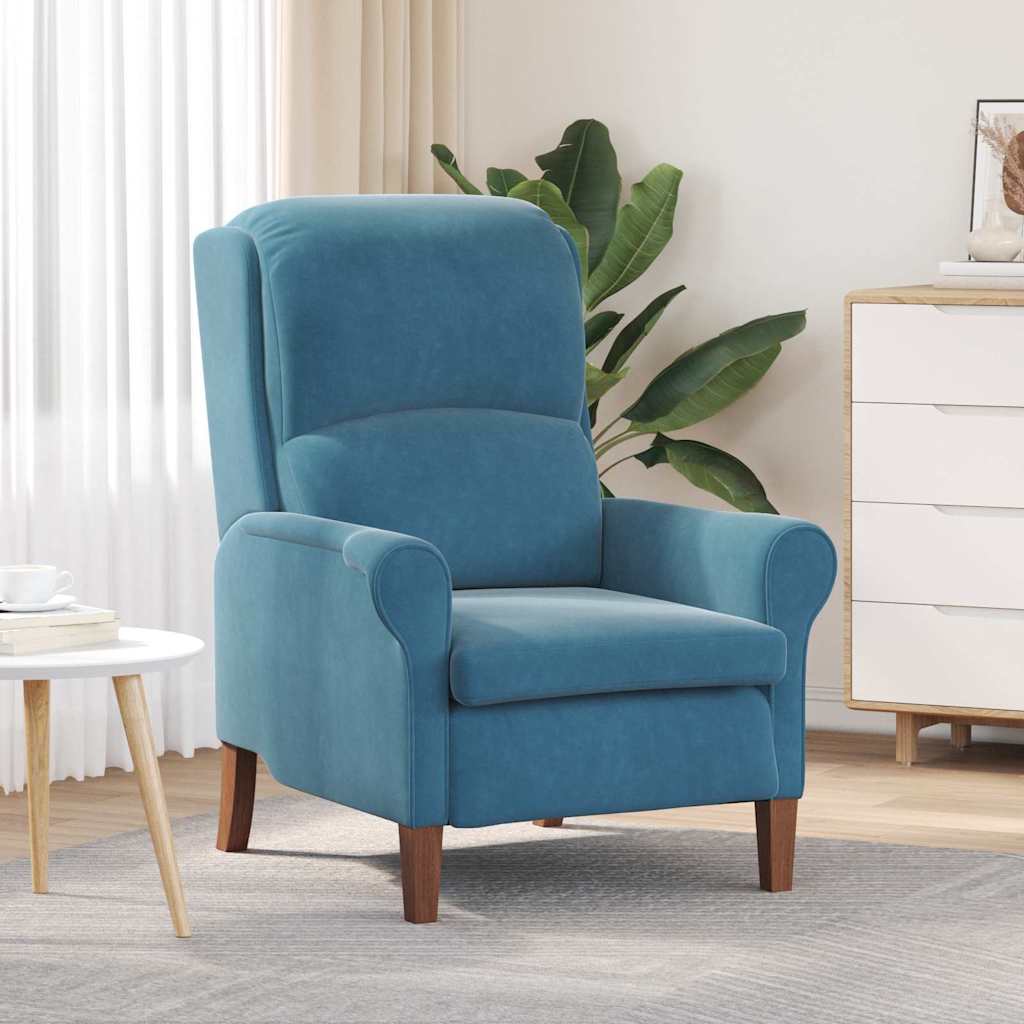 vidaXL Sessel Blau Samt