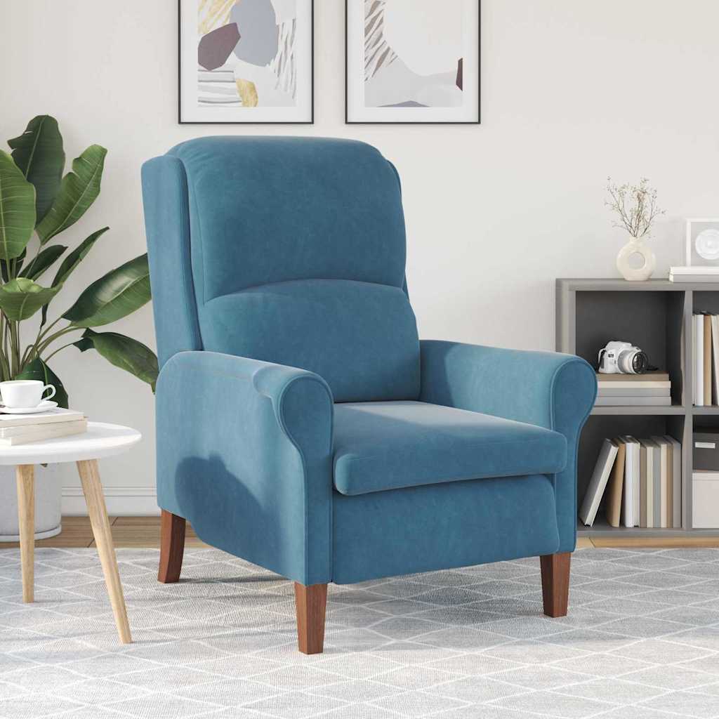 vidaXL Sessel Blau Samt