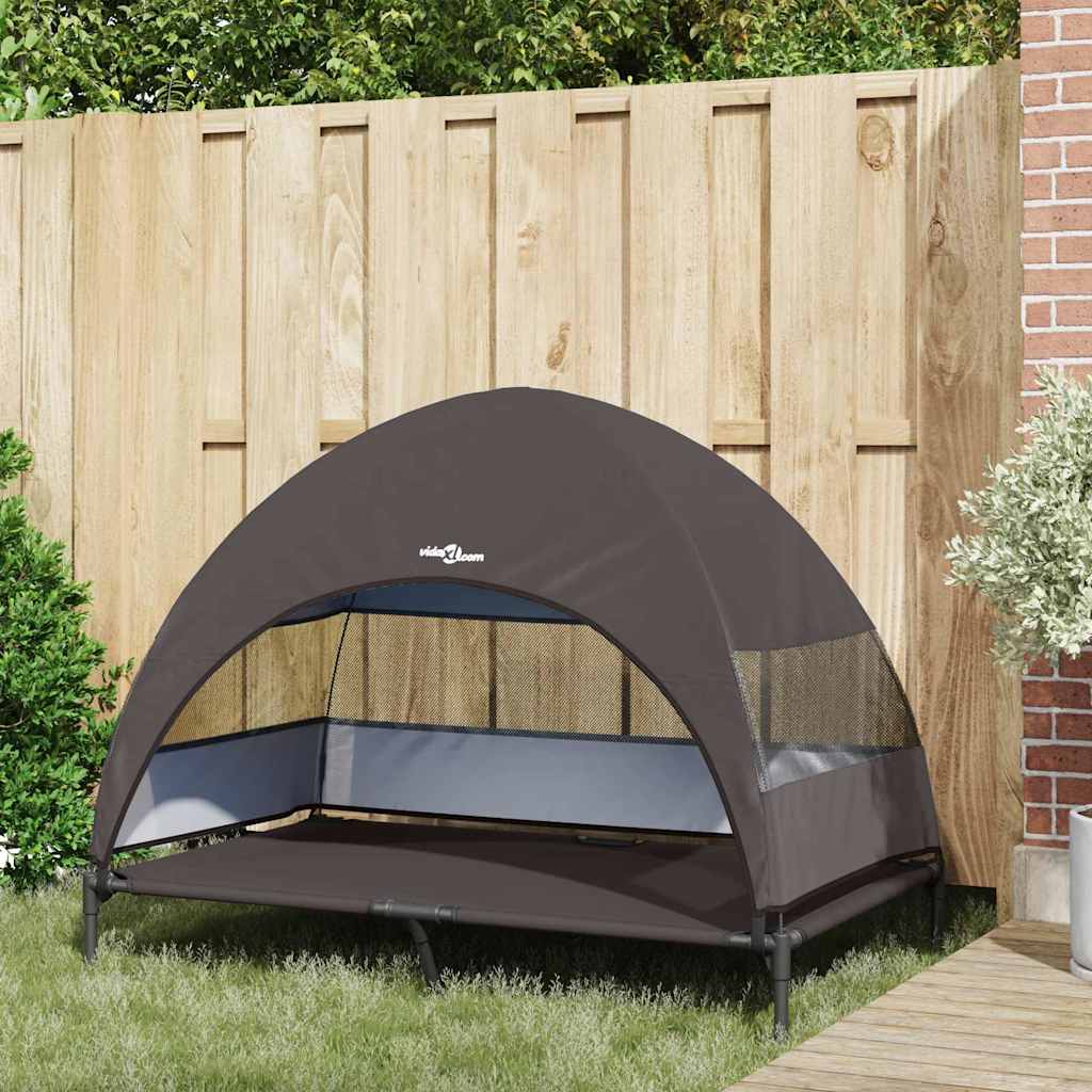 vidaXL Hochgelegtes Hundebett Braun 127 x 81 x 108 cm Stoff und Stahl
